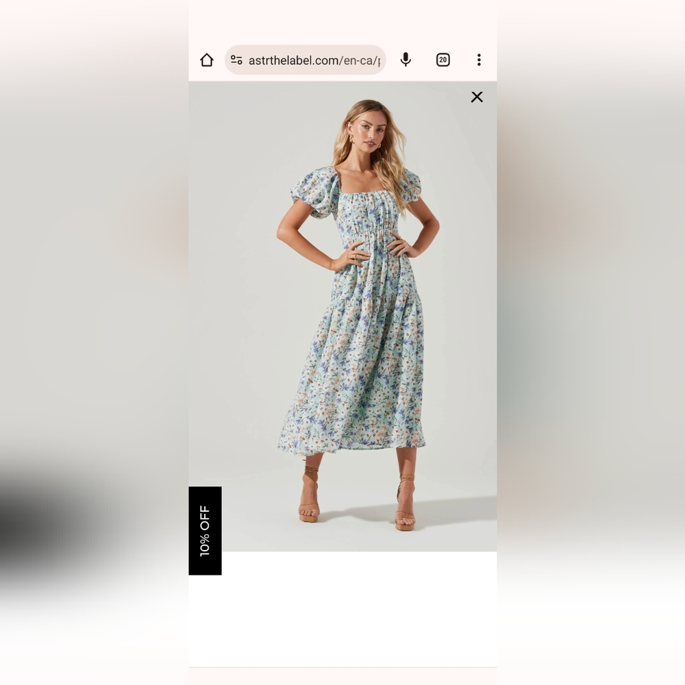 ASTR floral puff sleeve dress